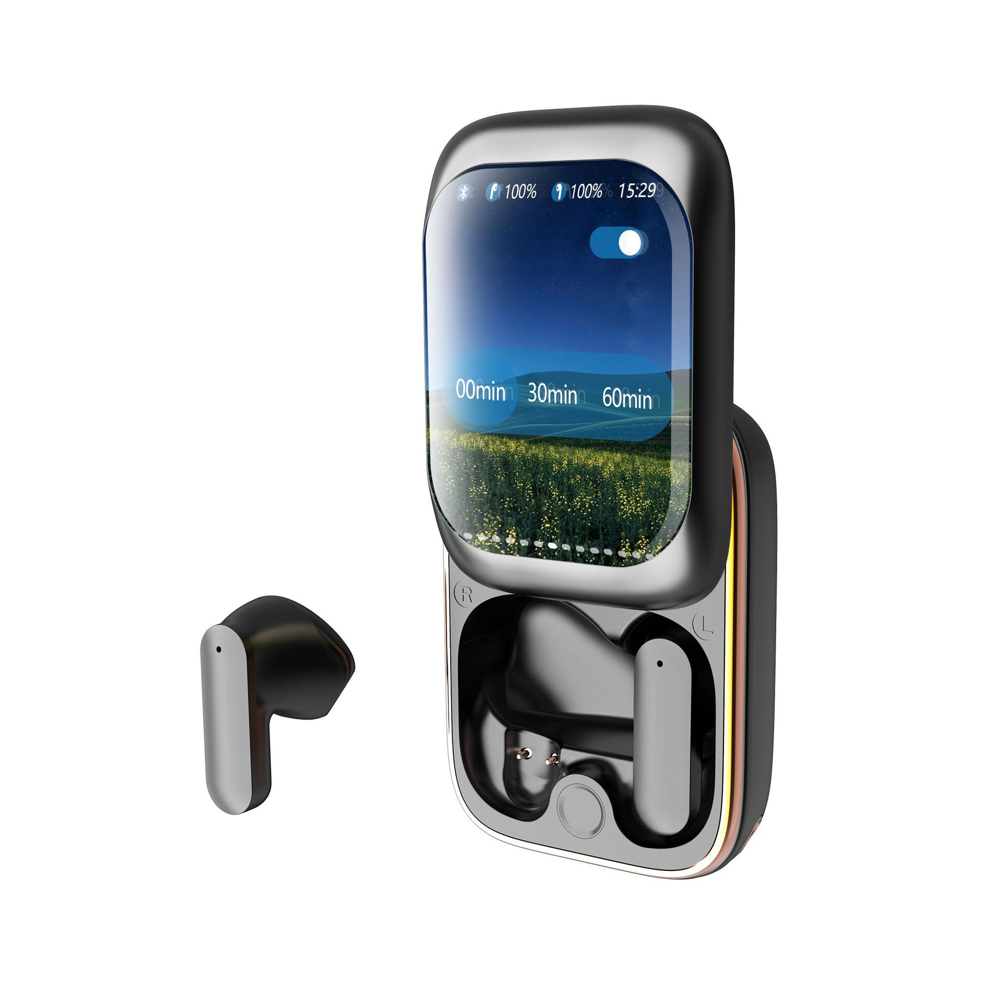 Slide TWS-Ohrhörer mit Ladeetui, Rauschunterdrückung für großen Touchscreen, lange Akkulaufzeit, HIFI-Klangqualität_voghion.com
