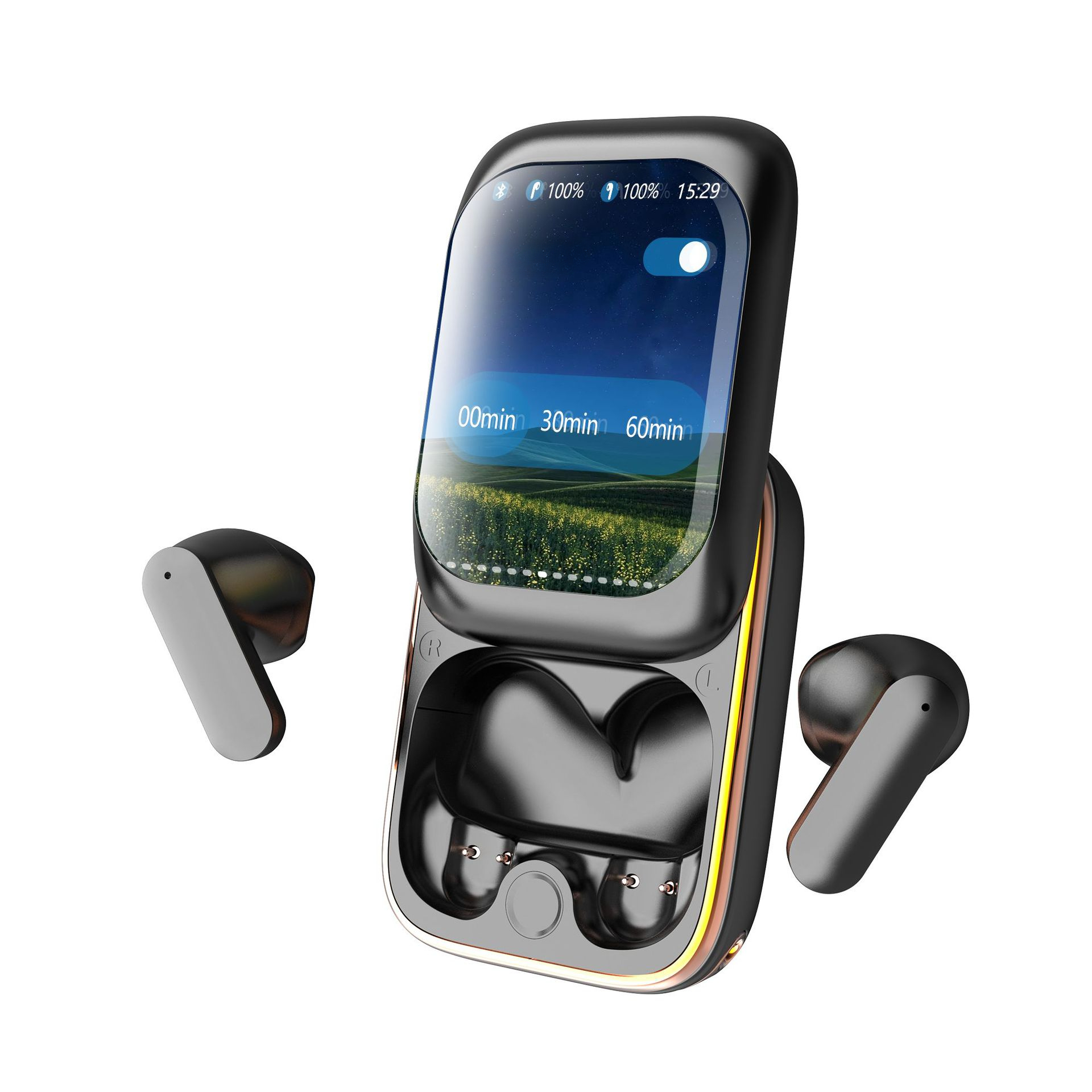 Slide TWS-Ohrhörer mit Ladeetui, Rauschunterdrückung für großen Touchscreen, lange Akkulaufzeit, HIFI-Klangqualität_voghion.com