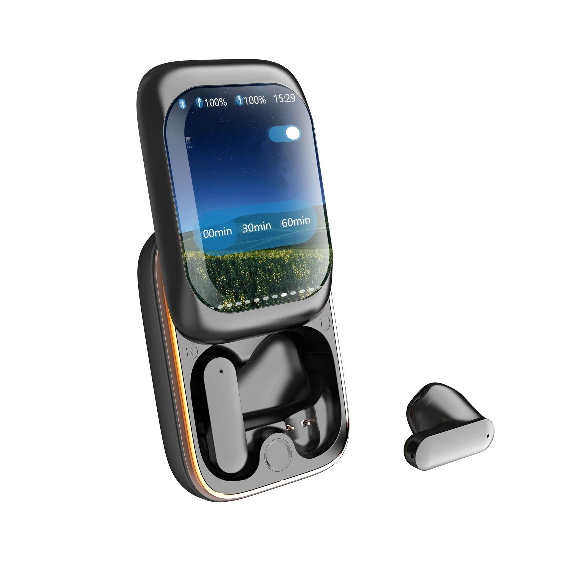 Slide TWS-Ohrhörer mit Ladeetui, Rauschunterdrückung für großen Touchscreen, lange Akkulaufzeit, HIFI-Klangqualität_voghion.com