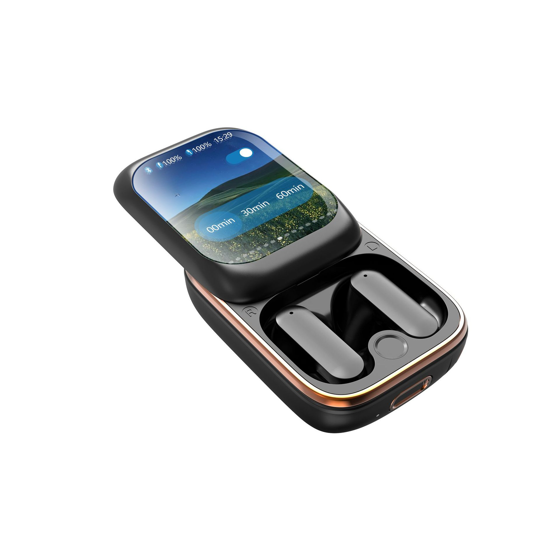 Slide TWS-Ohrhörer mit Ladeetui, Rauschunterdrückung für großen Touchscreen, lange Akkulaufzeit, HIFI-Klangqualität_voghion.com
