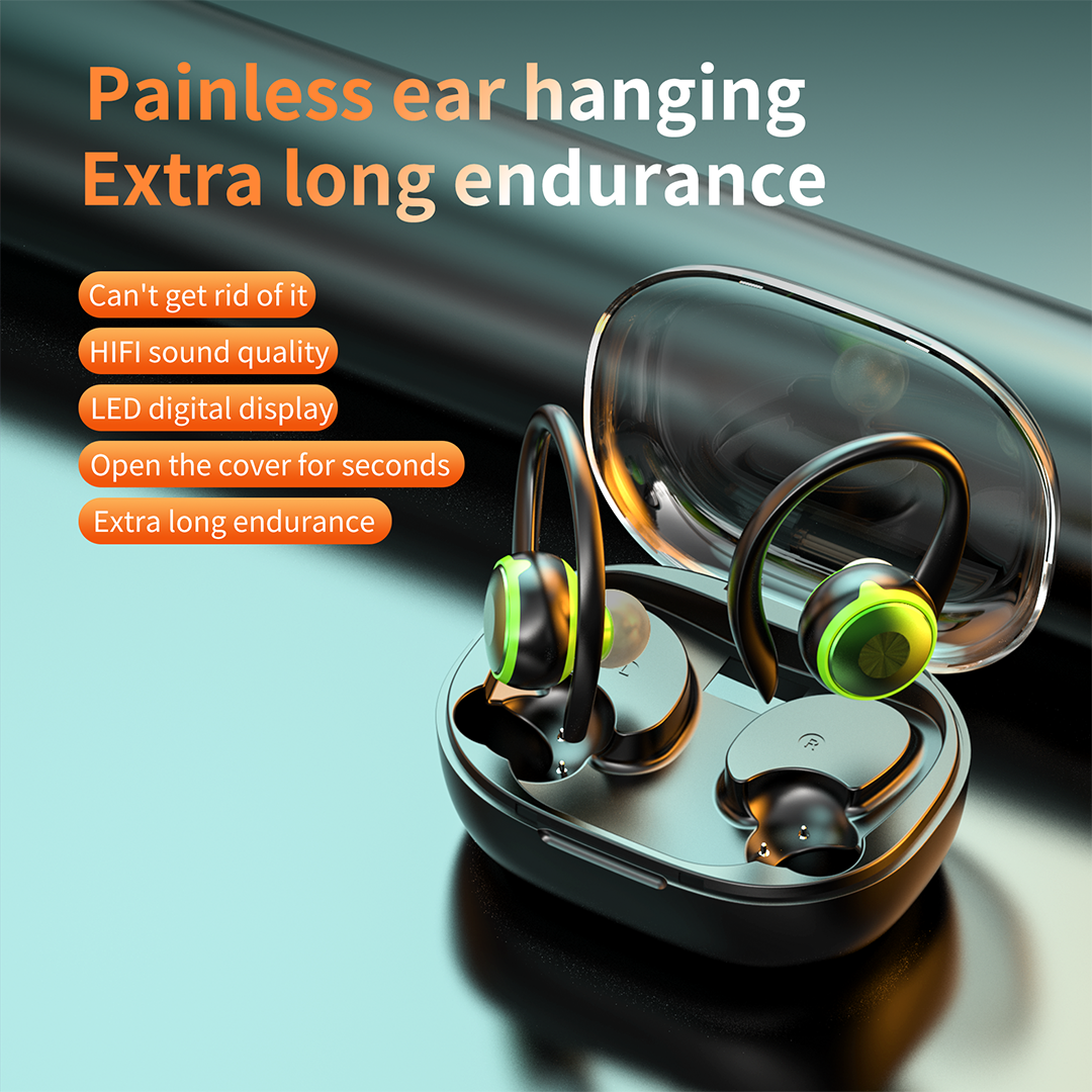 Kabellose Ohrhörer, Bluetooth-Kopfhörer, Sport, Bluetooth 5.3, Over-Ear-Kopfhörer, mit Mikrofon mit Geräuschunterdrückung, wasserdichtes Headset für Training/Laufen/Fitnessstudio_voghion.com
