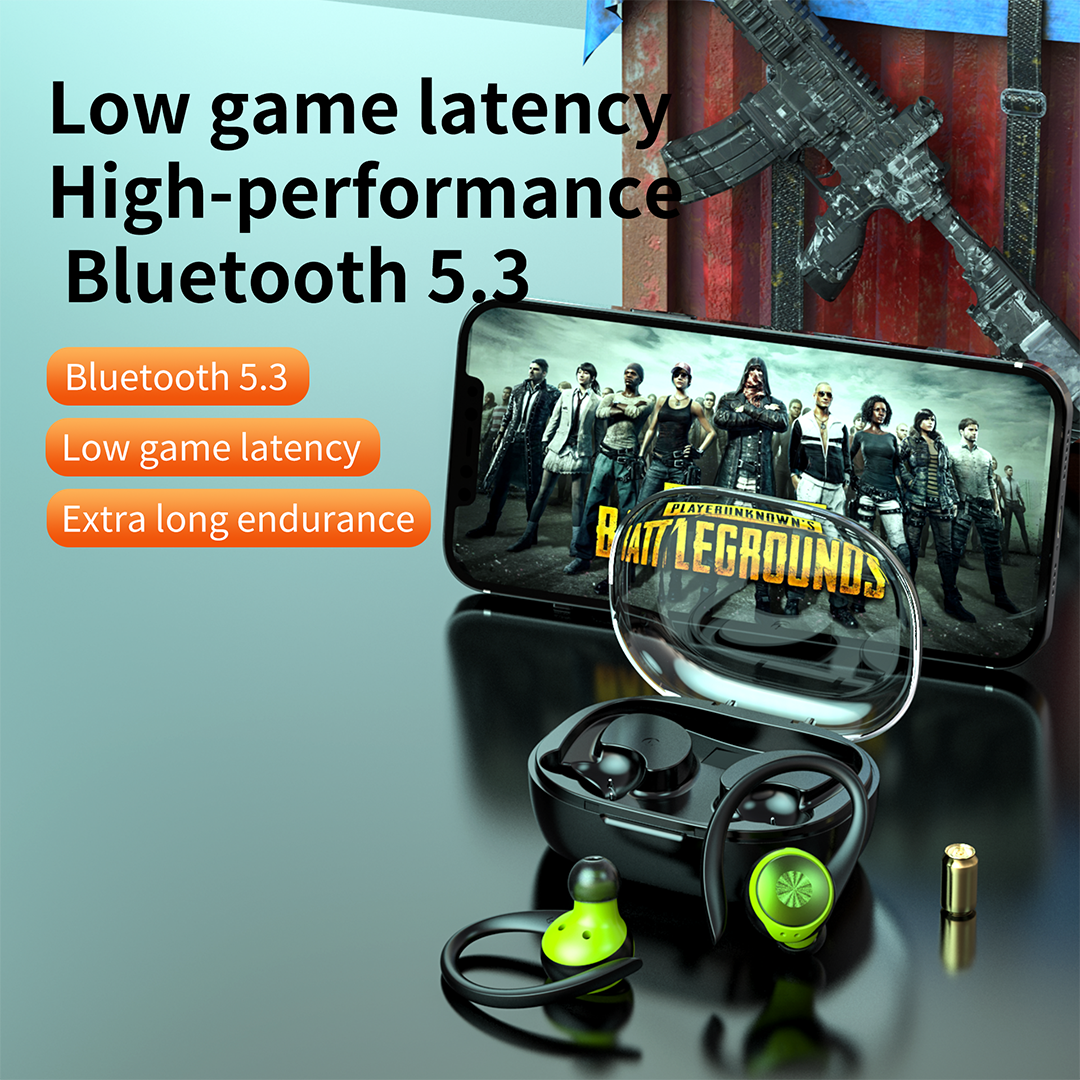 Kabellos Kopfhörer Bluetooth Kopfhörer Sport, Bluetooth 5.3 Over-Ear Kopfhörer, Mat Geräischerënnerdréckende Mikrofon, Waasserdicht Kopfhörer Fir Training/Lafen/Fitnessstudio_voghion.com