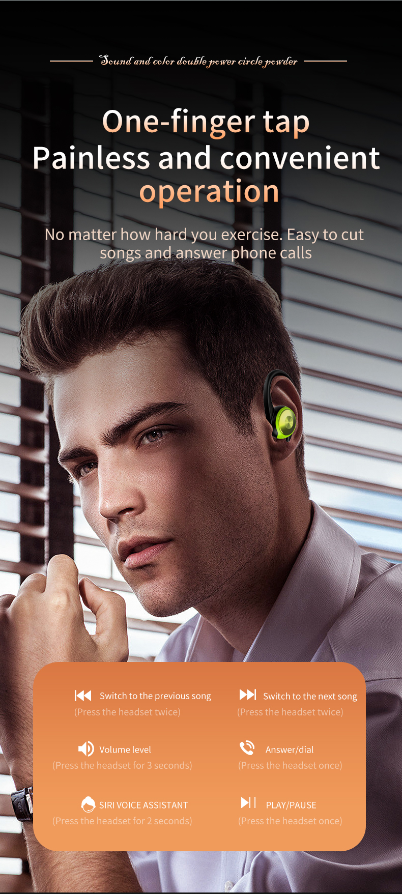Kabellose Ohrhörer, Bluetooth-Kopfhörer, Sport, Bluetooth 5.3, Over-Ear-Kopfhörer, mit Mikrofon mit Geräuschunterdrückung, wasserdichtes Headset für Training/Laufen/Fitnessstudio_voghion.com