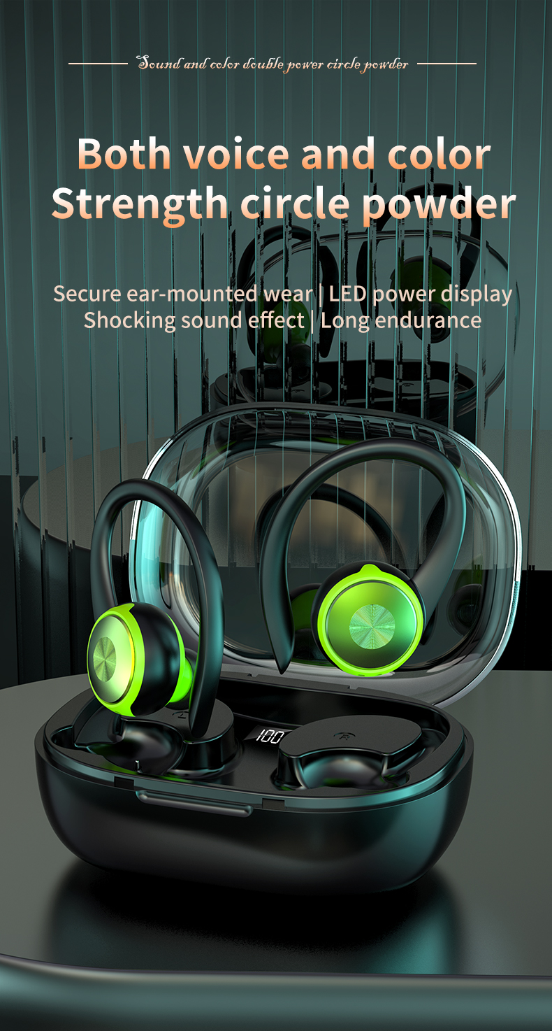 Kabellose Ohrhörer, Bluetooth-Kopfhörer, Sport, Bluetooth 5.3, Over-Ear-Kopfhörer, mit Mikrofon mit Geräuschunterdrückung, wasserdichtes Headset für Training/Laufen/Fitnessstudio_voghion.com