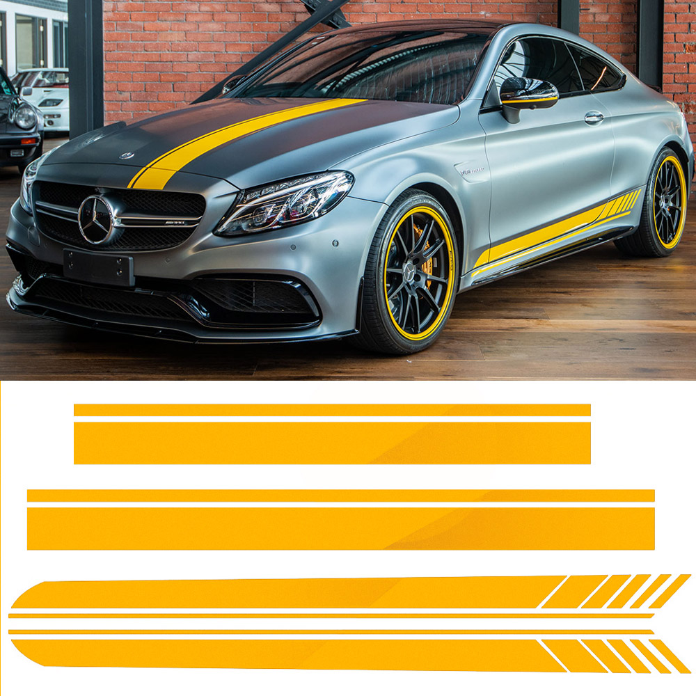 C63 S Edition One Racing Stripes For 2016-2023 Mercedes C-Class