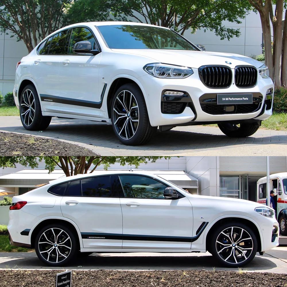 Set Di Adesivi Decorativi Per Griglia Anteriore BMW X3 X4 - Compatibile Con Modelli F25 F26 G01 G02, Design M Sport, Materiale ABS, 3 Pezzi