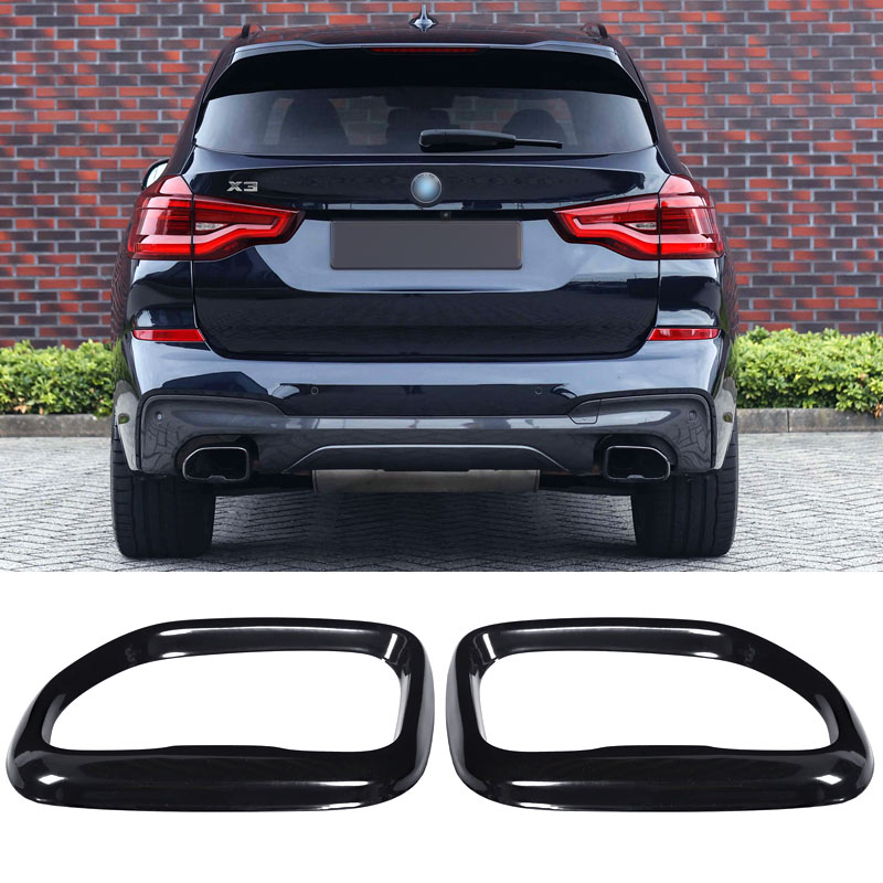 2018-2021 BMW X3 G01 M40i Black Steel Exhaust Tips Tailpipe End
