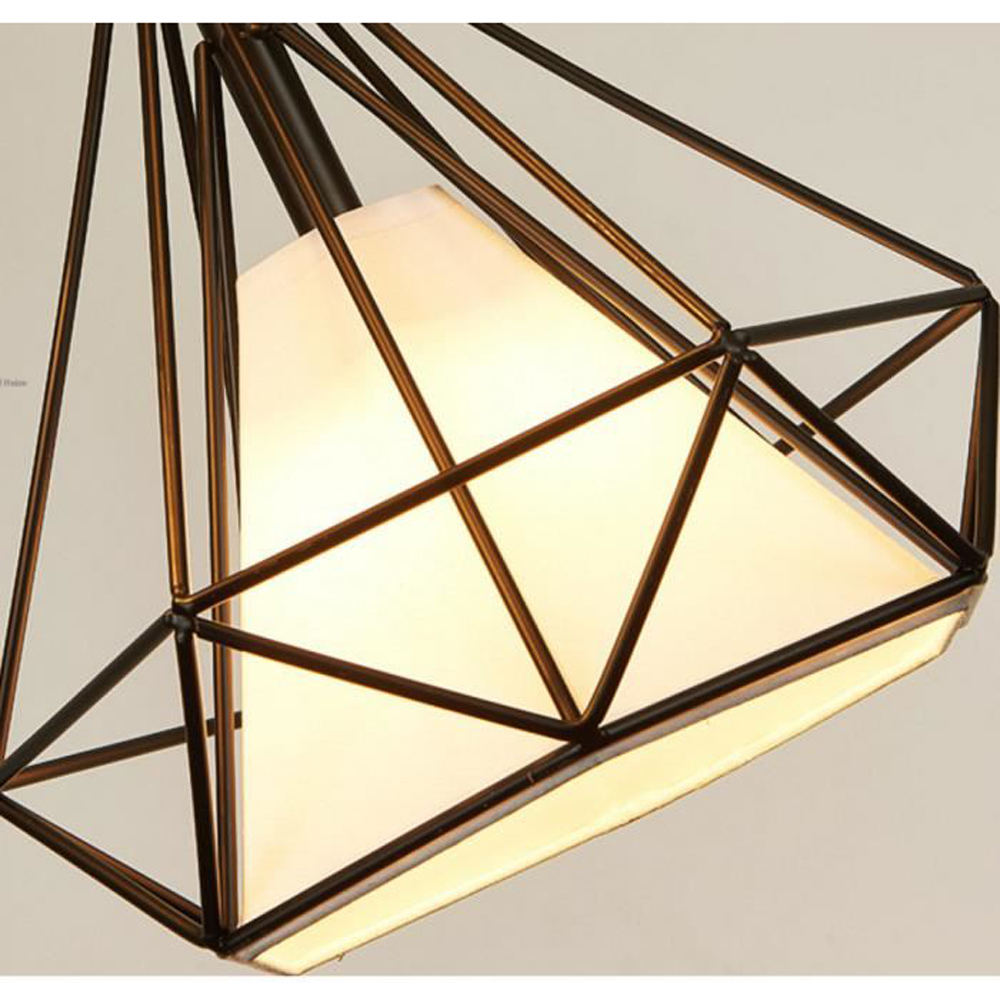 Lampadario-Luce Pendente Vintage 3 Portalampada Lampadari A Sospensione Paralume In Metallo In Ferro Retrò E27 25CM Nero 15 width=200