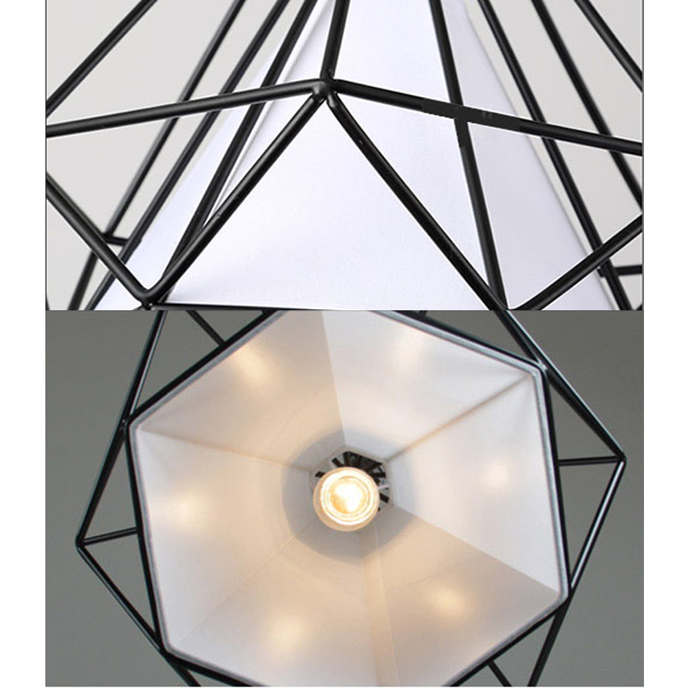 Lampadario-Luce Pendente Vintage 3 Portalampada Lampadari A Sospensione Paralume In Metallo In Ferro Retrò E27 25CM Nero 16 width=200