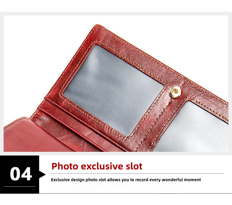 Antimagnetische RFID Echtleder Damenbrieftasche Mittelgroß und lang Europäische und amerikanische Retro Damenbrieftasche Dreifach gefaltete Clutch Münzbörse_voghion.com