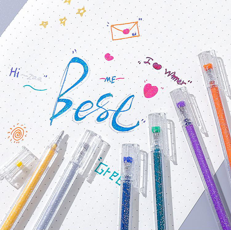 1.0mm Bold Line Glitter Pen, Pack of 8 – StationeryMore