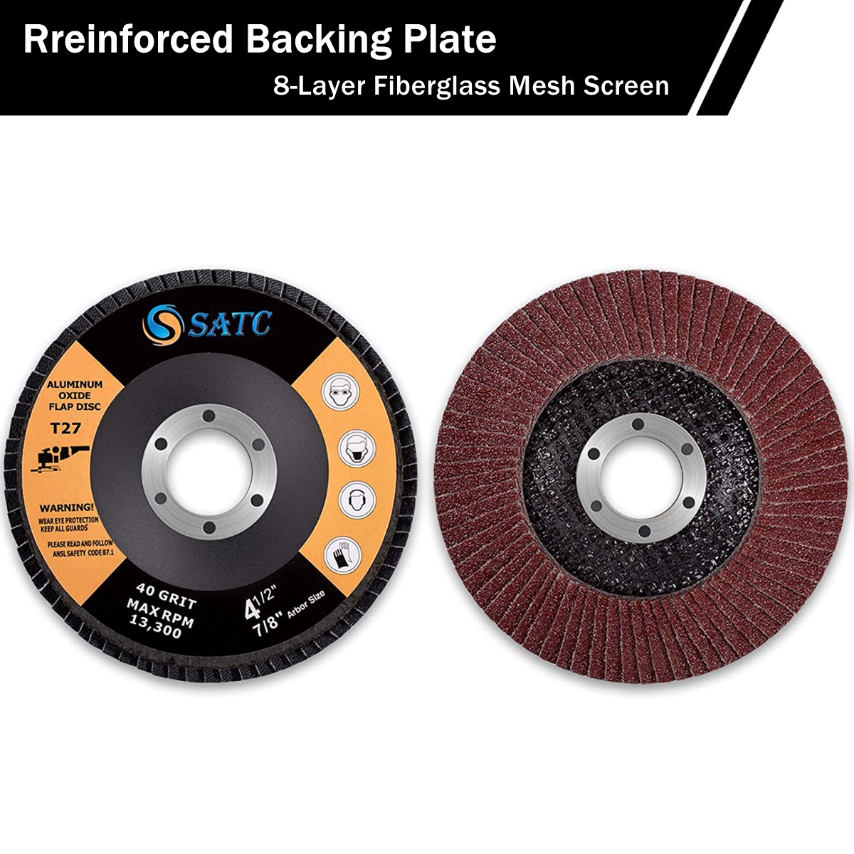 20-Pack 4-1/2" X 7/8" 80 Grit Type 27 Flap Discs – For Angle Grinders, Sanding & Grinding