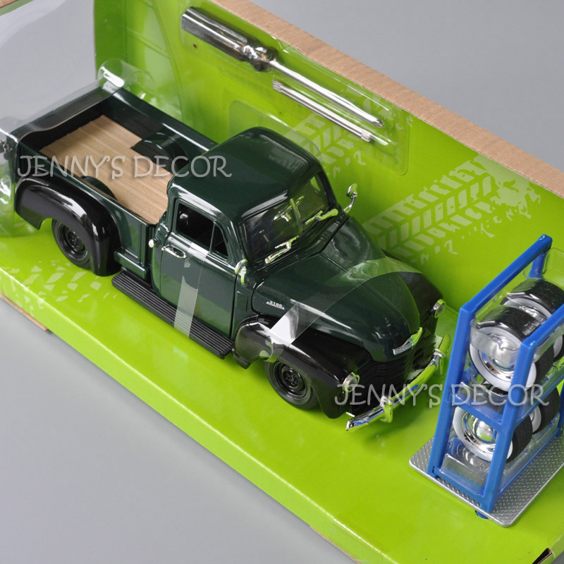 Jada Toys 1:24 Scale Diecast 1953 Chevy Pickup With Flames & Spare