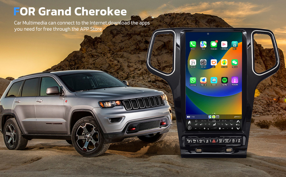 car radio forGrand Cherokee 2014-2022 multimedia player auto stereo upgrade