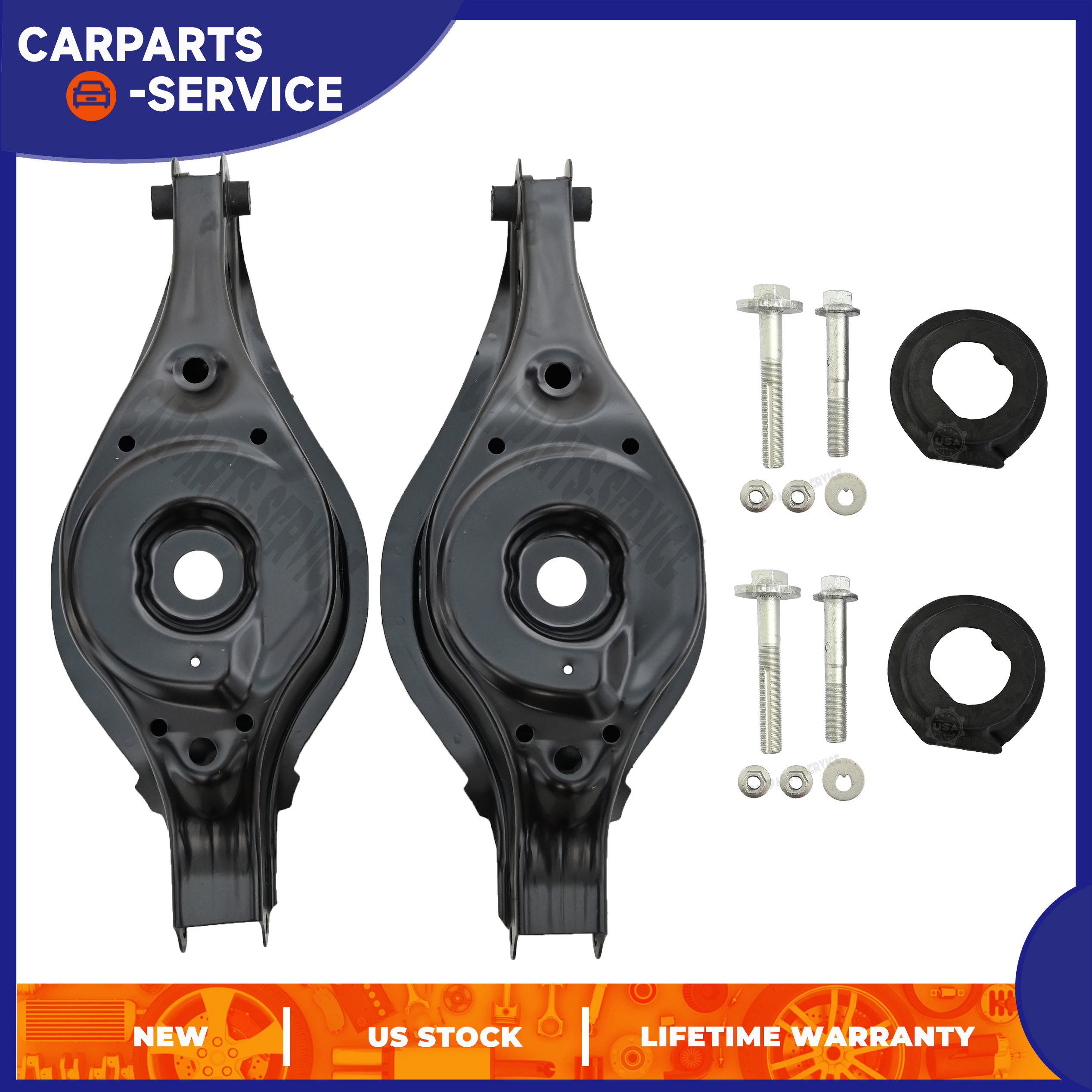 Rear Lower Rearward Control Arm Set w/Bolts Bushing For 03-09