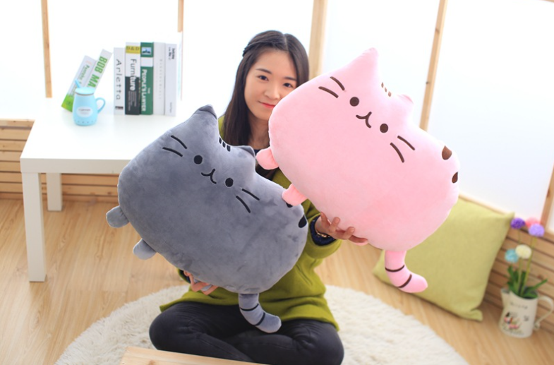 40*30cm Kawaii Cat Pillow With Zipper Only Skin Without PP Cotton