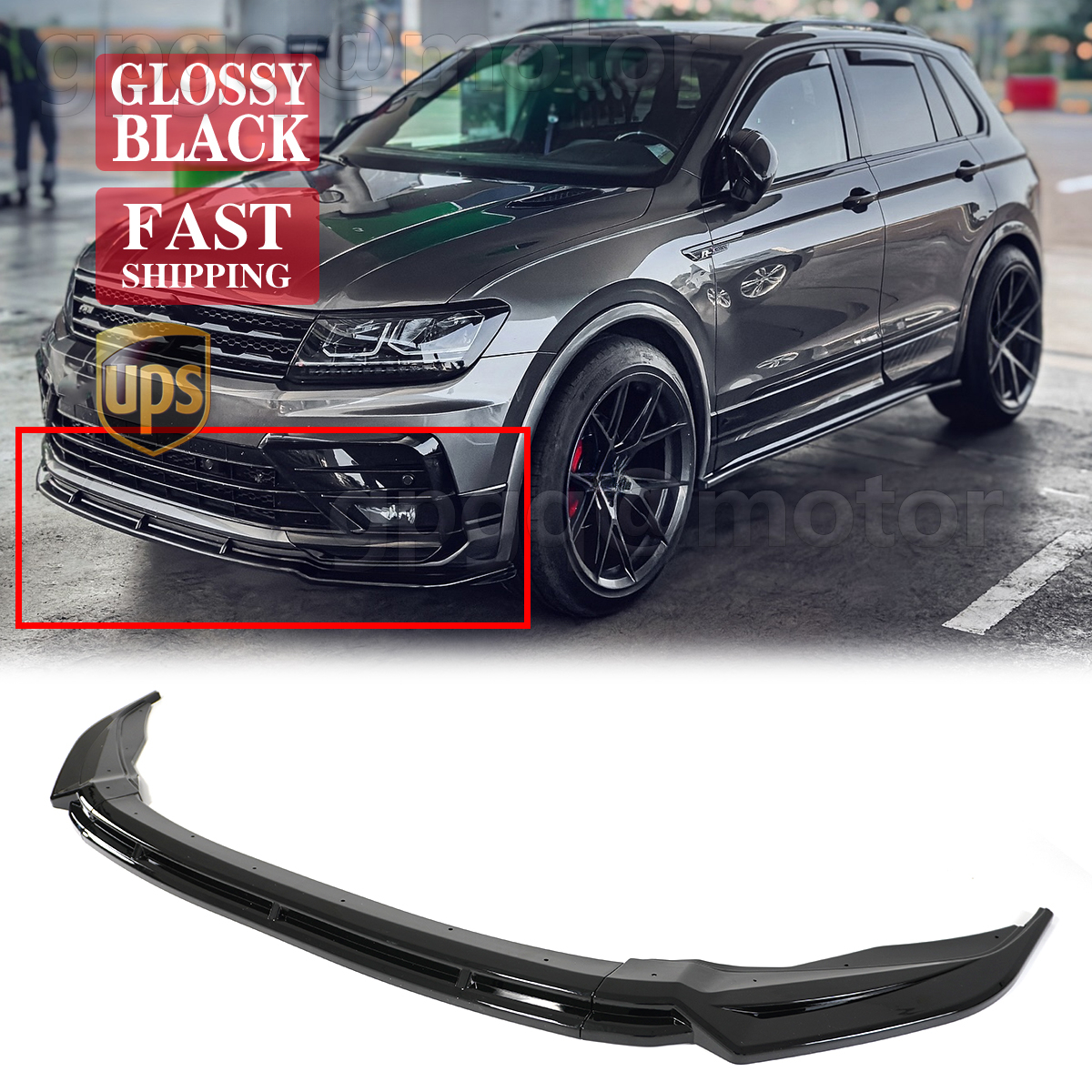 Garnitures De Sourcils Phare Avant Pour VW Tiguan MK2.5 2021-2023 - Noir, Plastique ABS, Kit 2 Pièces