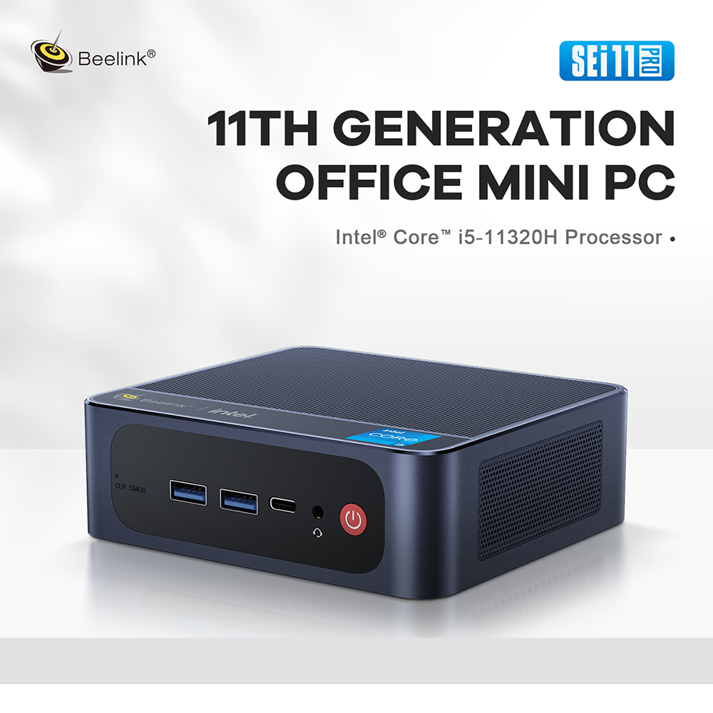 Beelink SEi 11 Pro Mini PC Windows 11 Pro with Intel® i5-11320H 4C/8T 16GB  DDR4 500GB NVME SSD