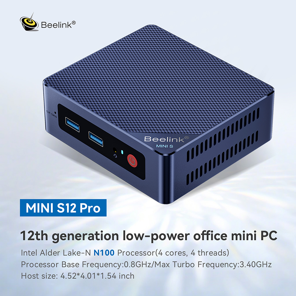 Beelink Mini S12 Mini PC Intel Alder Lake N95 Processor 4 Cores 4 Threads  1.7-3.4GHz 8+256GB SSD – Minixpc