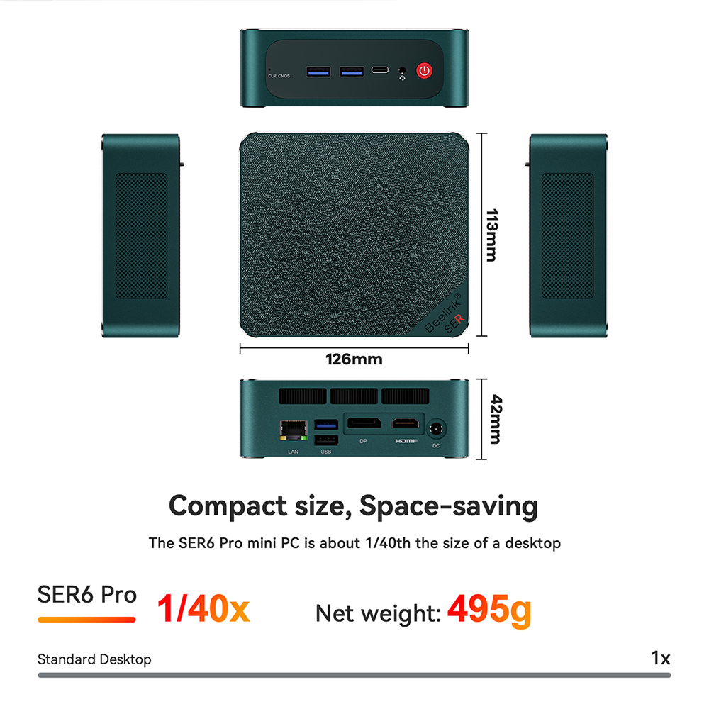 Beelink Ser6 /Ser6 Pro MD Ryzen 5-6600H&Ryzen 7-6800H Processor