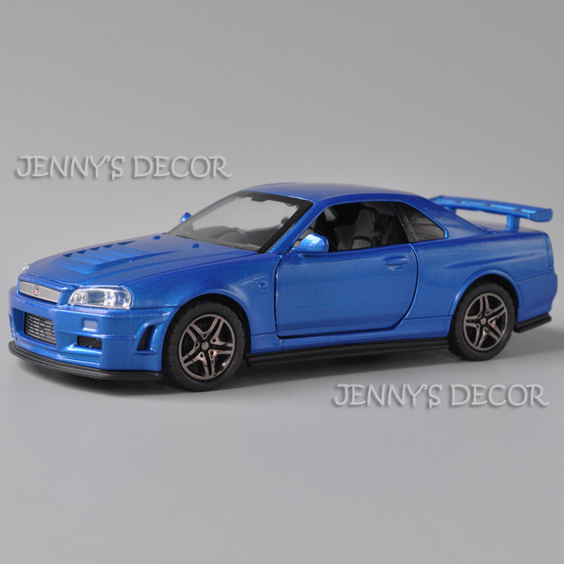 1:32 Scale Diecast Model Car Toy Nissan GTR GT-R R34 Pull Back