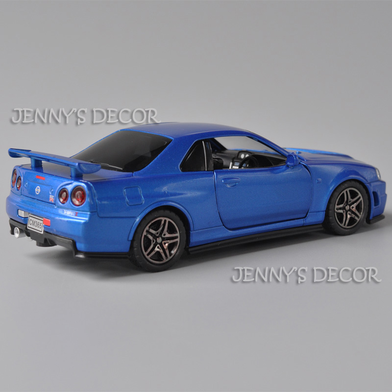 1:32 Scale Diecast Model Car Toy Nissan GTR GT-R R34 Pull Back