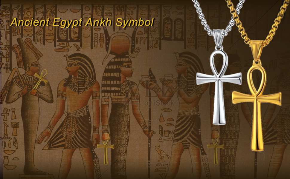 Egyptian Ankh Cross Pendant Necklace – Gold Color Stainless Steel, Key Of Life Symbol, Unisex Jewelry For Men & Women