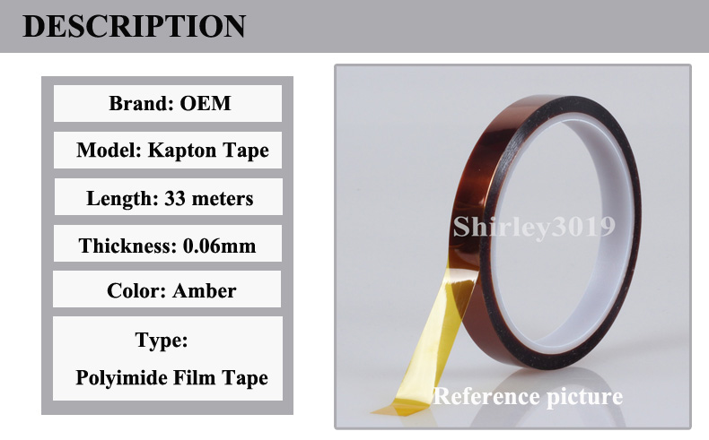 34mm x 100ft Kapton Tape High Temperature For BGA Polyimide film 1.338/" x 33M