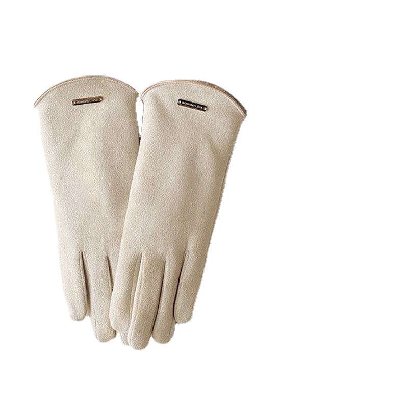 MAC058 suede faux fur touch screen winter warm gloves3