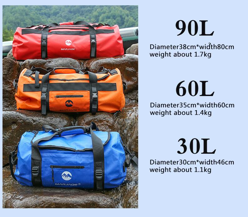 30/60/90L Waterproof Duffel Dry Bag Holdall Handbag Kayaking Camping ...