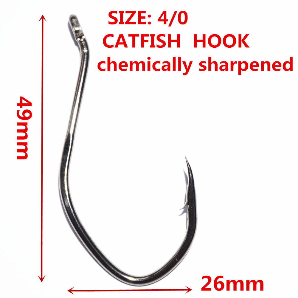 100pcs Catfish Hook Saltwater Big River Bait Offset Strong Fishing Hook