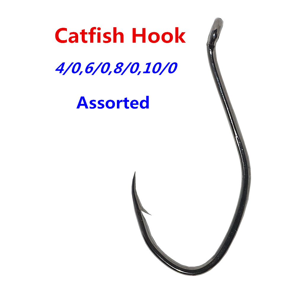 100pcs Catfish Hook Saltwater Big River Bait Offset Strong Fishing Hook Assorted eBay