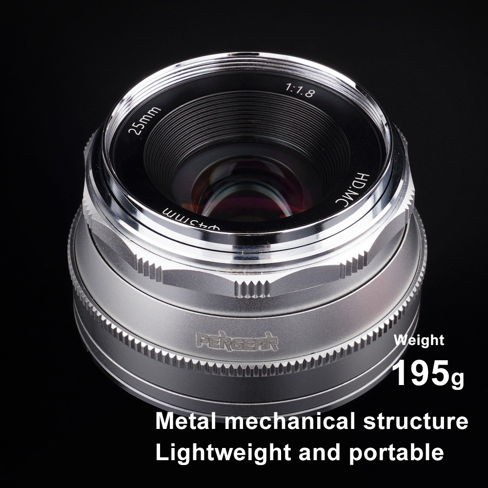 Pergear 25mm F1.8 Manual Focus Fixed Lens for Sony E-mount NEX-3 NEX-5