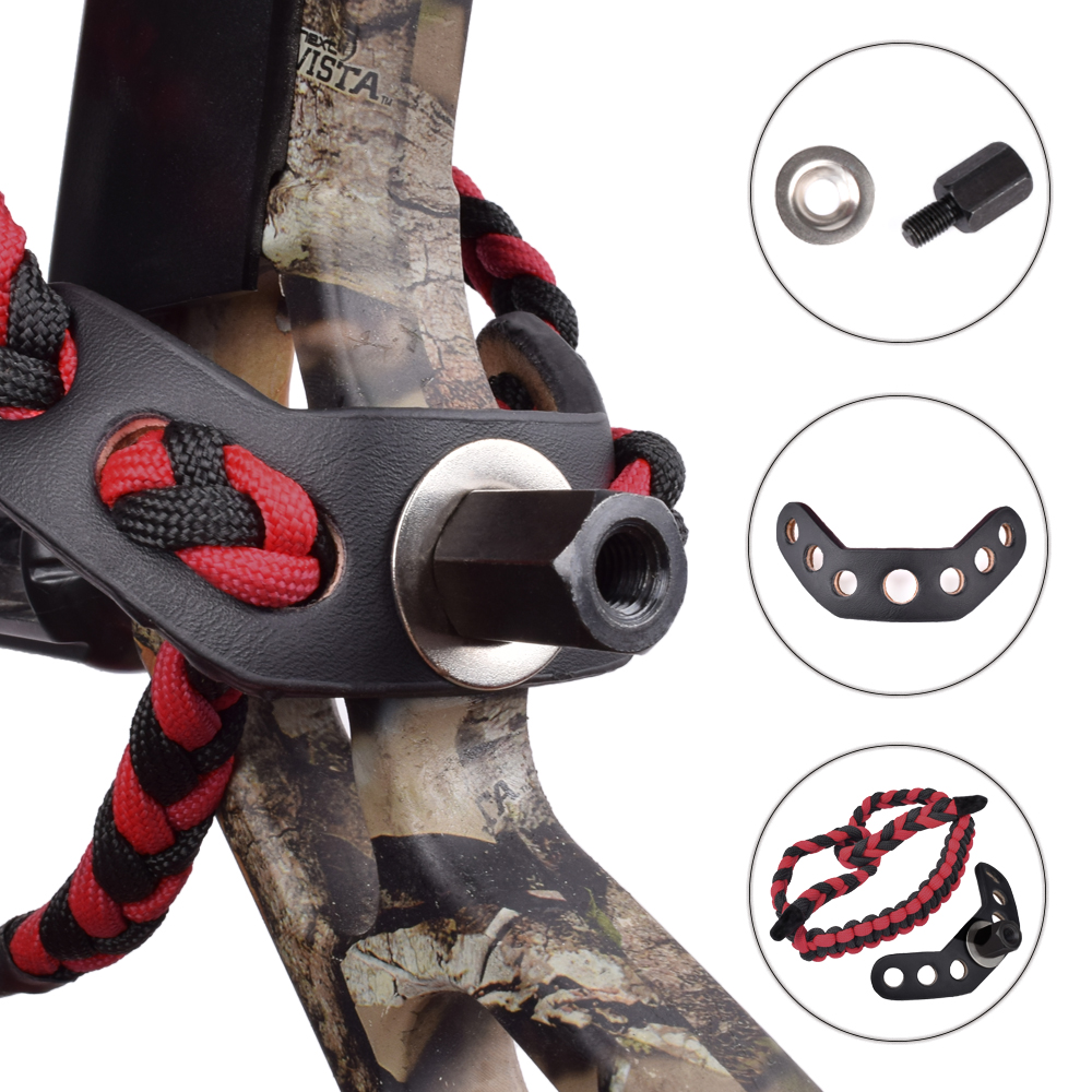 Bow Wrist Sling Strap Braid for Archery Compound Bows Paracord Rope Red