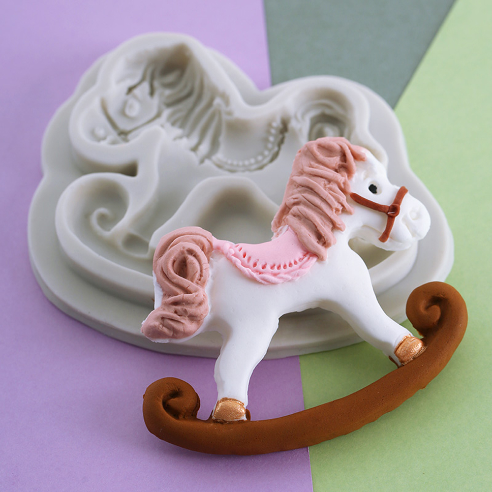 Rocking Horse Silicone Fondant Cake Decor Mold Sugarcraft Chocolate