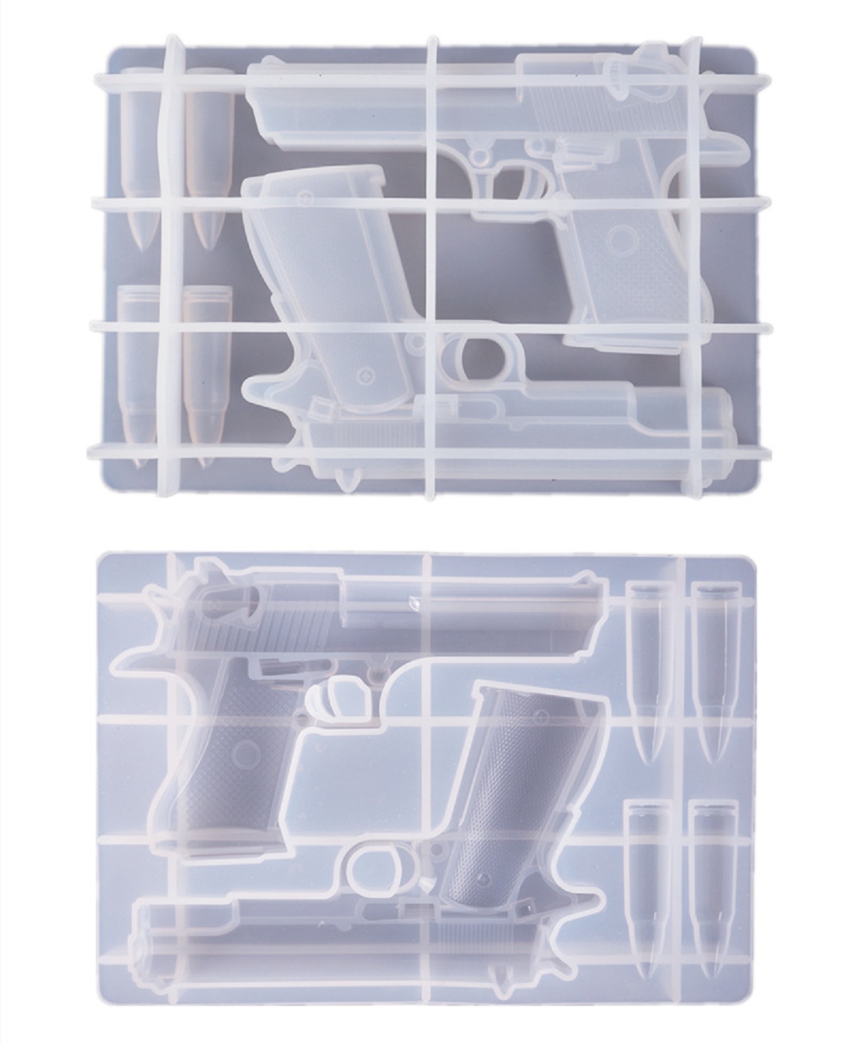 Silicone Pistol Bullets Resin Casting Mold Gun Epoxy Mould Craft Tool