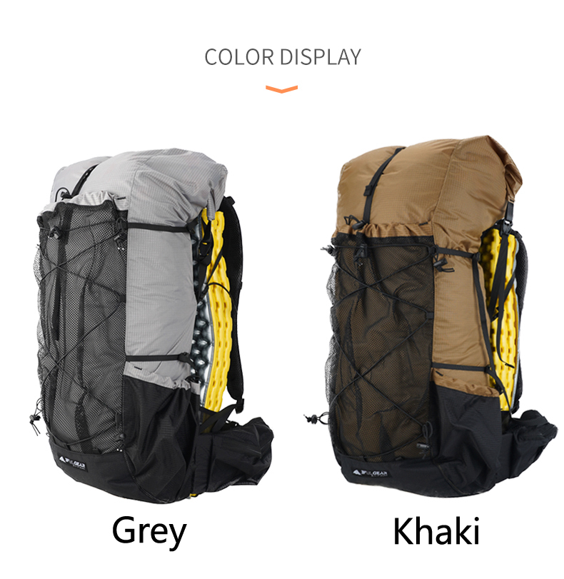 3F UL GEAR Water-resistant Frameless Hiking Backpack 40+16L
