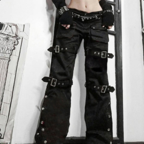 Punk Gothic Womens Mens Harem Pants Trousers Hip Hop Casual Visual