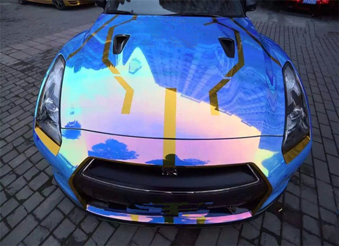 2colors Holographic Rainbow Car Wrap Vinyl Wrap Bubble Free Sticker Chrome  Vinyl