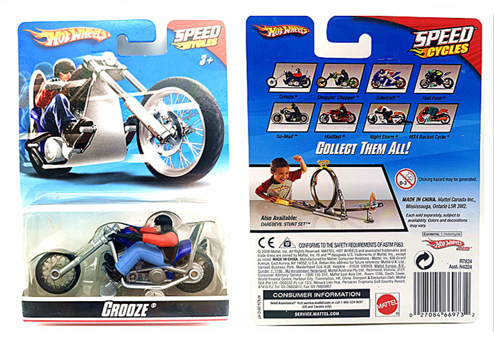 Hot Wheels Road Roller Speed Cycles Motorcycle Bagger with Figure