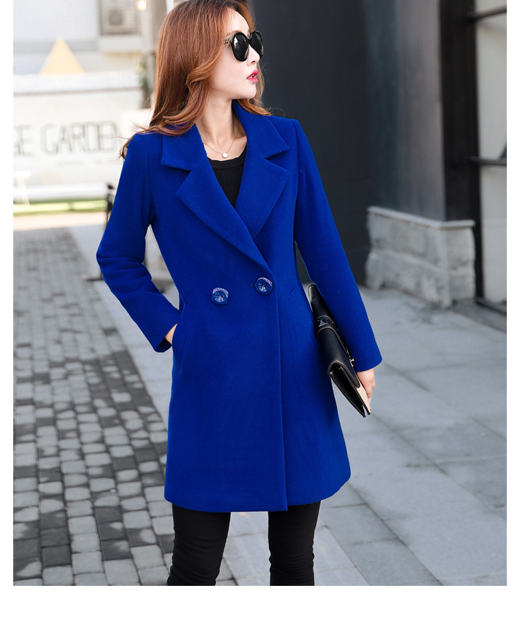 2019 Autumn Winter Jacket Women Yellow Overcoat Wool Coat Suits Plus ...