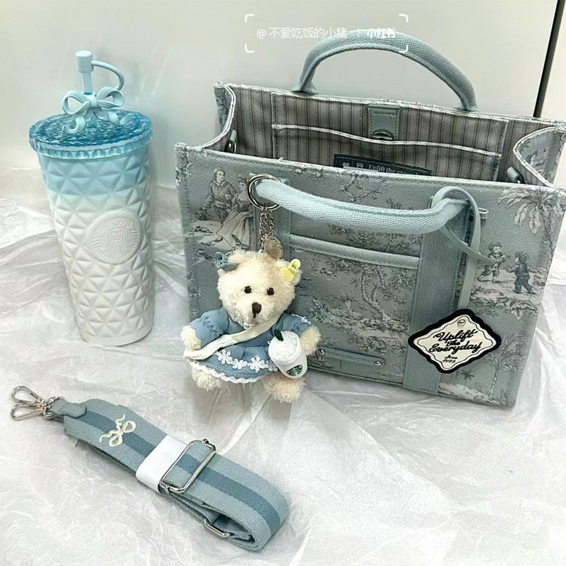 ★関税込★Starbucks★French Summer Picnic Tote Bag★ 韓国スタバ☆[24サマー] French Summer Picnic Tote Bag 2WAY