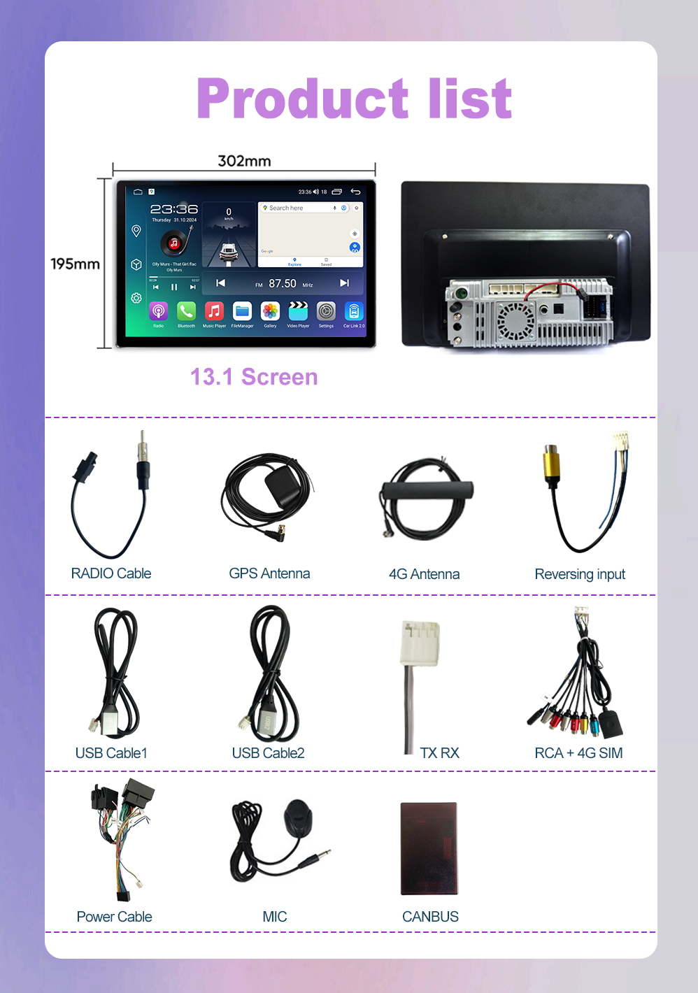 13.1 inch For Mazda 6 Atenza 2017-2019 Car Radio Carplay Android