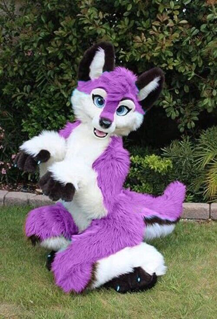 Husky Dog Fox Mascot Costume Long Fur Furry
