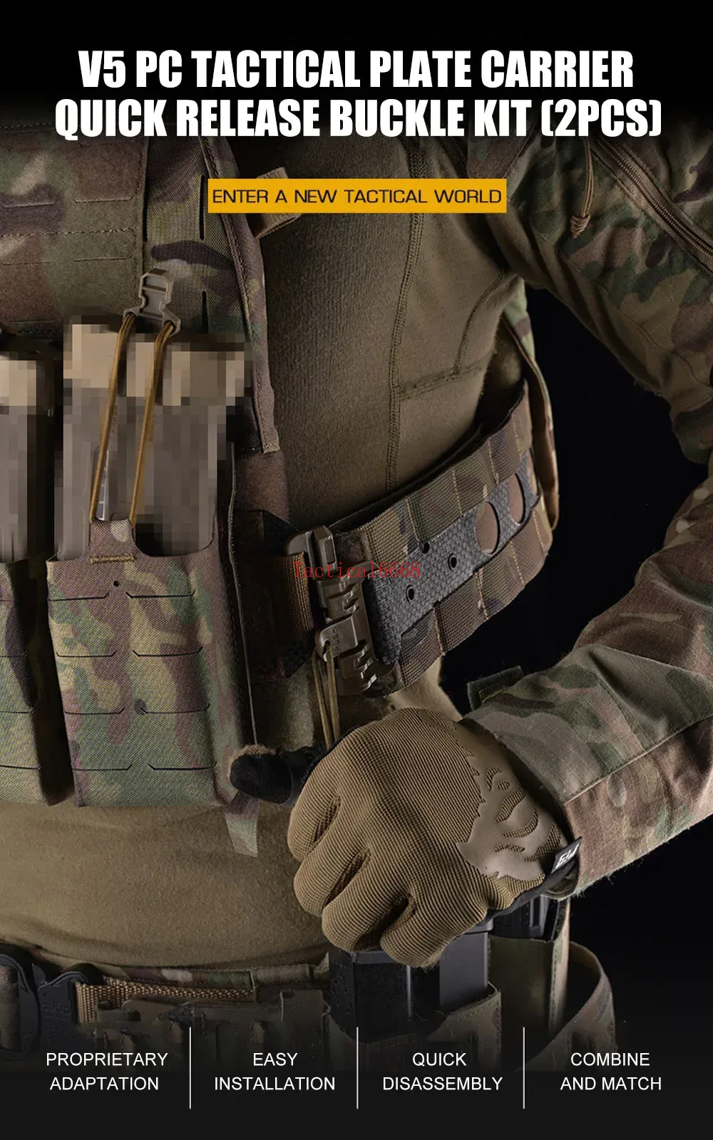Tactics Side Panel Cummerbund Buckle Quick Release Buckle Kit for