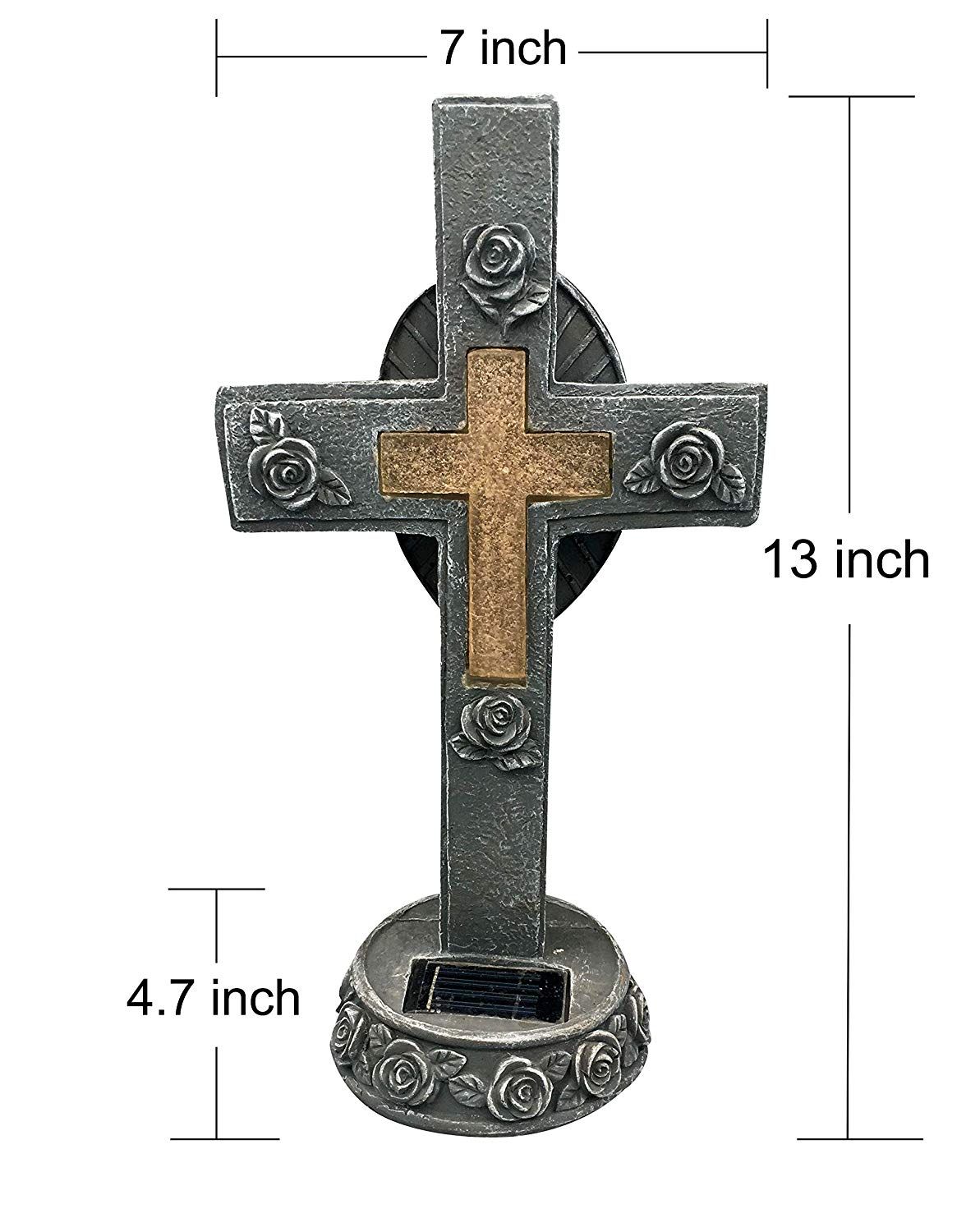 Solar Lighted Cross by Eternal Memorial Light for Cemetery and Grave Memorial | eBay