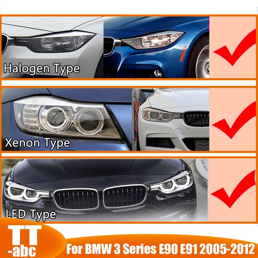 2005-2012 BMW 3 Series E90 E91 Pair LED Headlight Assembly | Xenon
