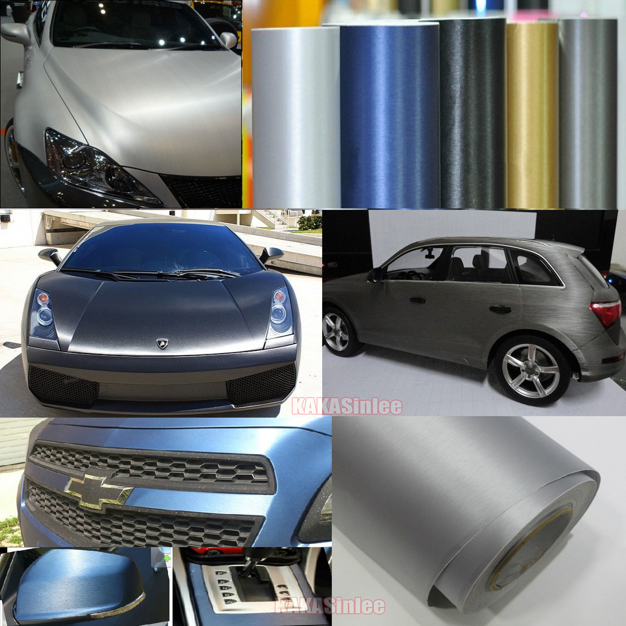 Style Full Car Wrap Metal Metallic Matte Brushed ALUMINUM Vinyl Sticker Film HD