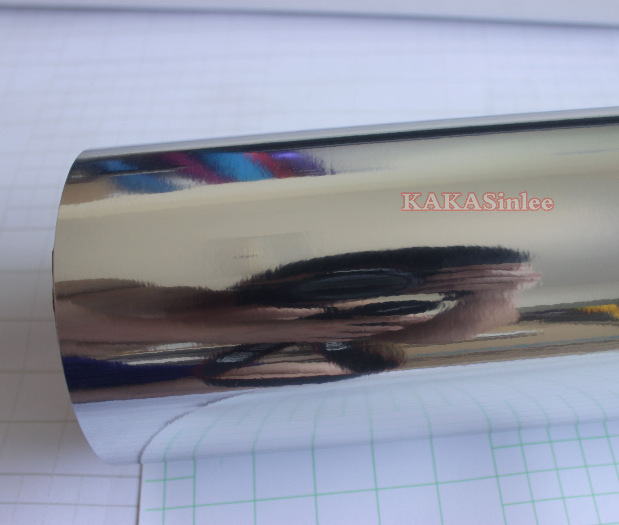thumbnail image 2 of AUTOGOODY 9ft X 5ft Silver Chrome Mirror Vinyl Wrap Roll - Stretchable Adhesive Film For Car, Boat, Van 2 of 5