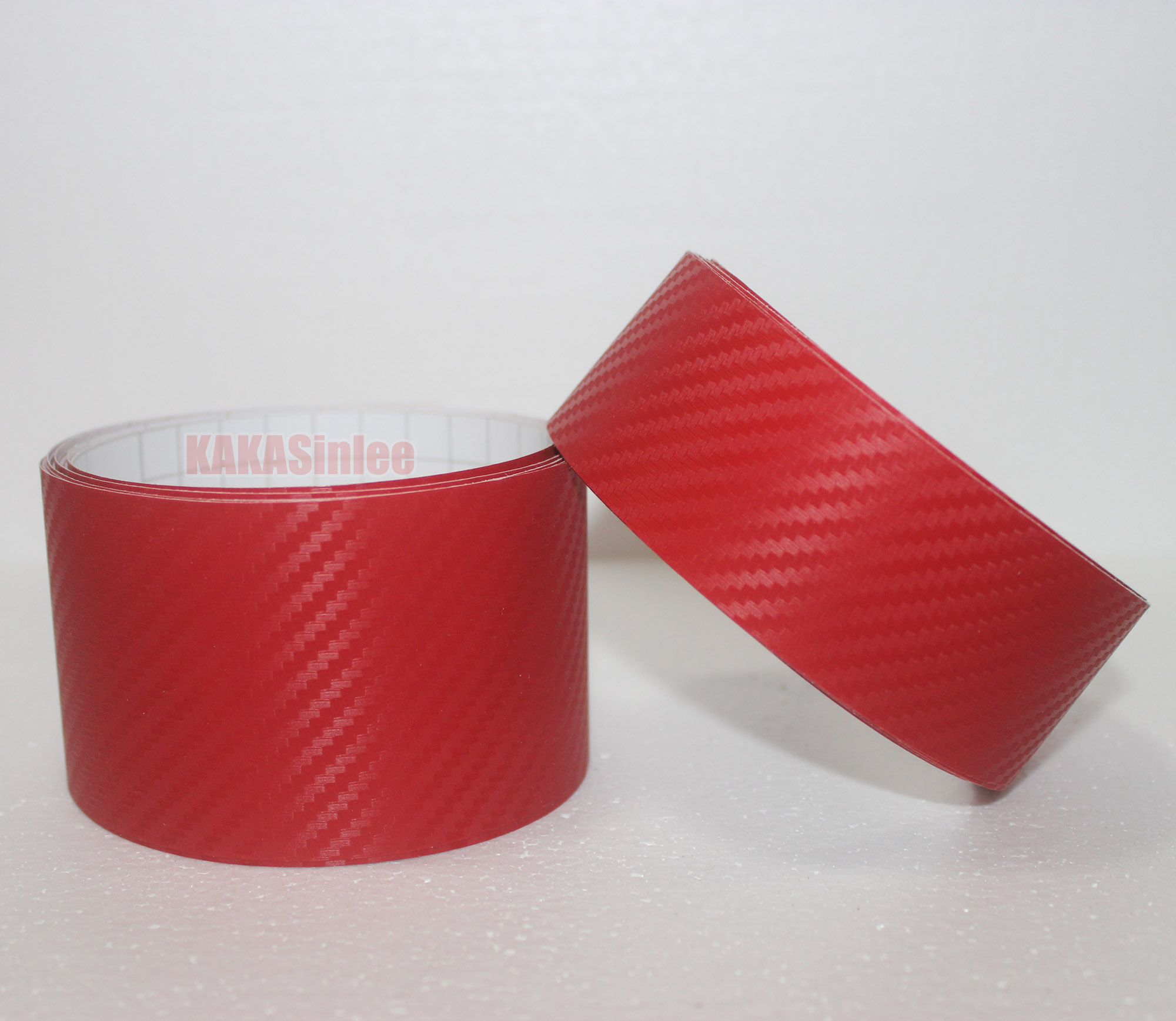 WideUsed Adhesive Red 3D Texture Carbon Fiber Vinyl Tape Wrap Film